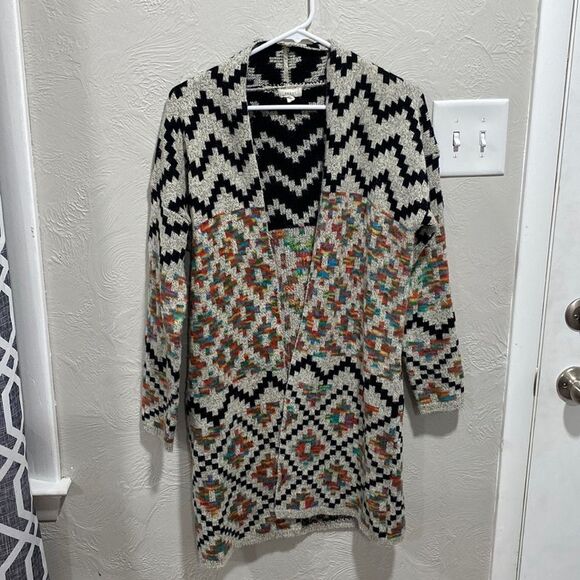 Debut Aztec Print Open Front Cardigan/Duster Size XS - Picture 1 of 5